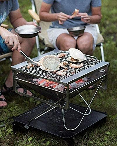 Snow Peak Takibi Fire and Grill, ST-032SETS, Made in Japan, Stainless Steel, Lifetime Product Guarantee