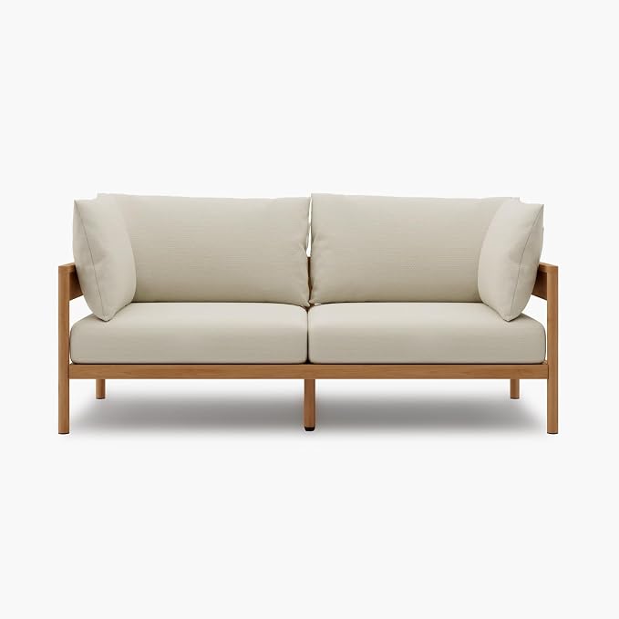Acanva Vento Outdoor Patio Furniture Set, Loveseat | All-Weather Aluminium Frame, Water-Resistant Olefin Cushions, Patio Conversation Sets for Backyard, Garden, Porch