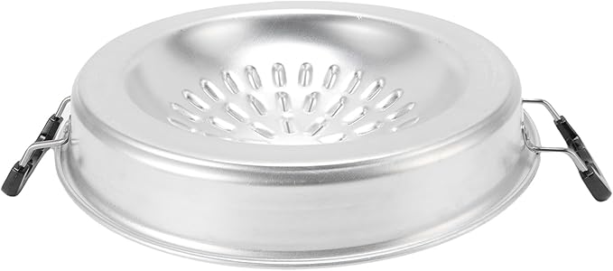 Thai Korean BBQ Grill Pan, Aluminum BBQ Grill Topper, 2 in 1 Non Stick Smoke Steak Grill Charcoal Pan Pork Hot Pot, Even Heating Barbecue Grill Plates, Camping BBQ Pan (35cm/13.78in Original Color)
