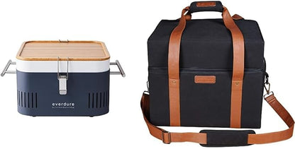 Everdure CUBE Portable Charcoal Grill + Carrying Bag Bundle | Portable Tabletop BBQ Grill