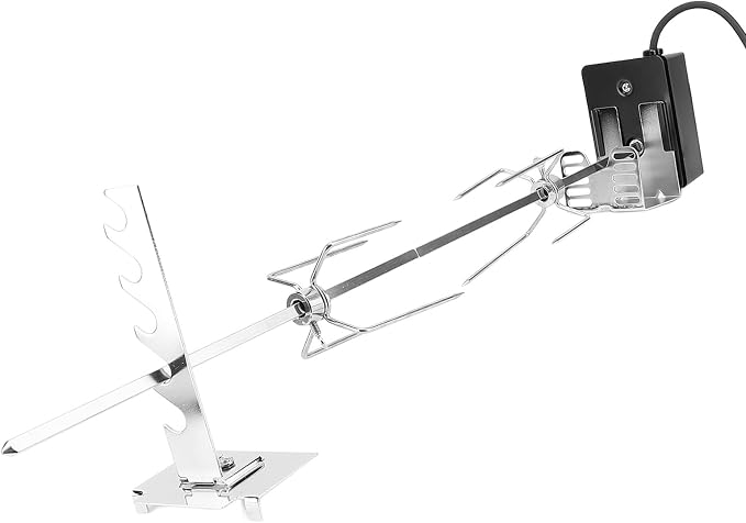 GOWENIC Universal Rotisserie Kit for Grills, Stainless Steel Rotisserie Kit Grilling Accessories, Switch Stable Rotating Motor 15kg/33.1lb Load Bearing, for Outdoor BBQ (US)