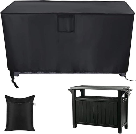 Outdoor Prep Table Cover Compatible with 32in/52in Keter Unity XL Portable Outdoor Table/ Storage Cabinet Cover Heavy Duty Waterproof Grill Accessories Covers for Patio Kitchen Island Bar Cart