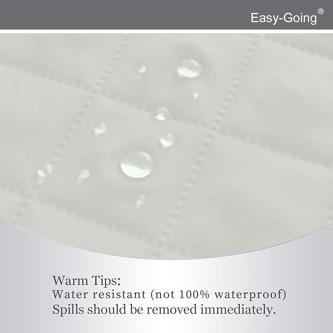 Easy-Going Reversible Couch Cover, Recliner 22 in, Ivory/Ivory | Machine Washable Slipcover For Dogs, Water Resistant Furniture Mat For Living Room, Non-Slip Sofa Cover, Pet Friendly