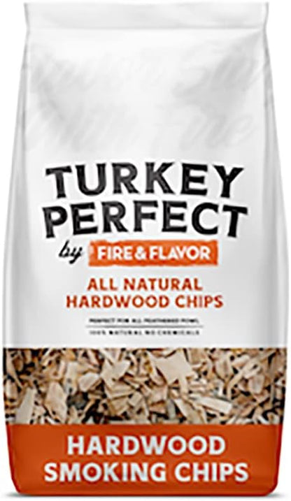 Fire & Flavor Turkey Perfect Premium All Natural Wood Chips for Smoker - Maple, Cherry, & Hickory Wood Chips - Smoker Wood Chips - Smoking Wood Chips - Smoker Chips - Smoker Accessories Gifts for Men