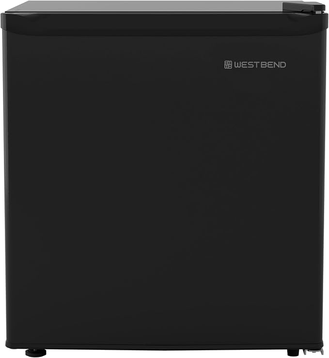 West Bend Mini Fridge Compact Refrigerator for Home Office or Dorm, Auto Defrost with Reversible Door, Energy Star Rated, 1.6-Cu.Ft., Black