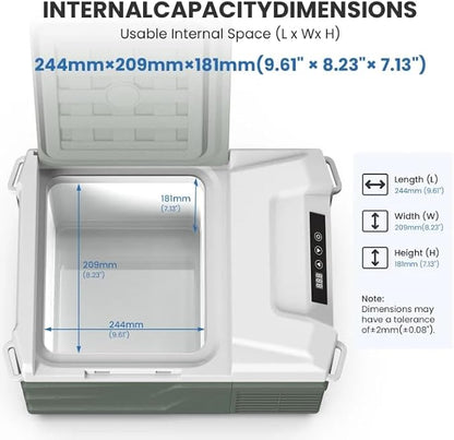 Alpicool Car Refrigerator 12 Volt Portable Car Fridge 10 Quart（9 L Electric Cooler with AC/DC，Car Refrigerator Freezer for Truck Van RV Camper SUV, Camping Boat Travel，-4~68°F