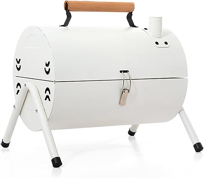 Portable Charcoal Grill,Small BBQ Grill with Smoker Double-Side Use,Mini Tabletop Barbecue Grill,Outdoor Charcoal Barrel BBQ Grill for Backyard Camping Picnics Compact Camping Grills