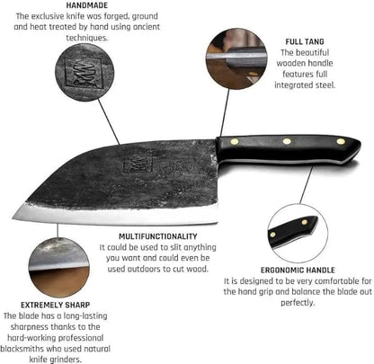 COOLINA The Real Duo Lixy & Promaja High Carbon Steel Knife Set | Versatile Handmade Knives for Chopping & Dicing, Full Tang, Ergonomic Handles | Perfect for BBQ & Grill