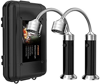 2 Pack Barbecue Grill Light Magnetic 360 Degree Adjustable BBQ Light Weather Resistant Outdoor Grill Lights BBQ Accessories Tools Set, Black