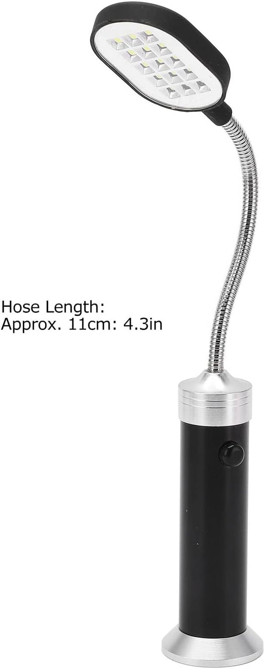 Magnetic Gooseneck Lamp, High Brightness LED Work Light 360° Adjustable for Outdoor Fishing BBQ Cycling Aluminum Alloy 4.3in Hose (Black)