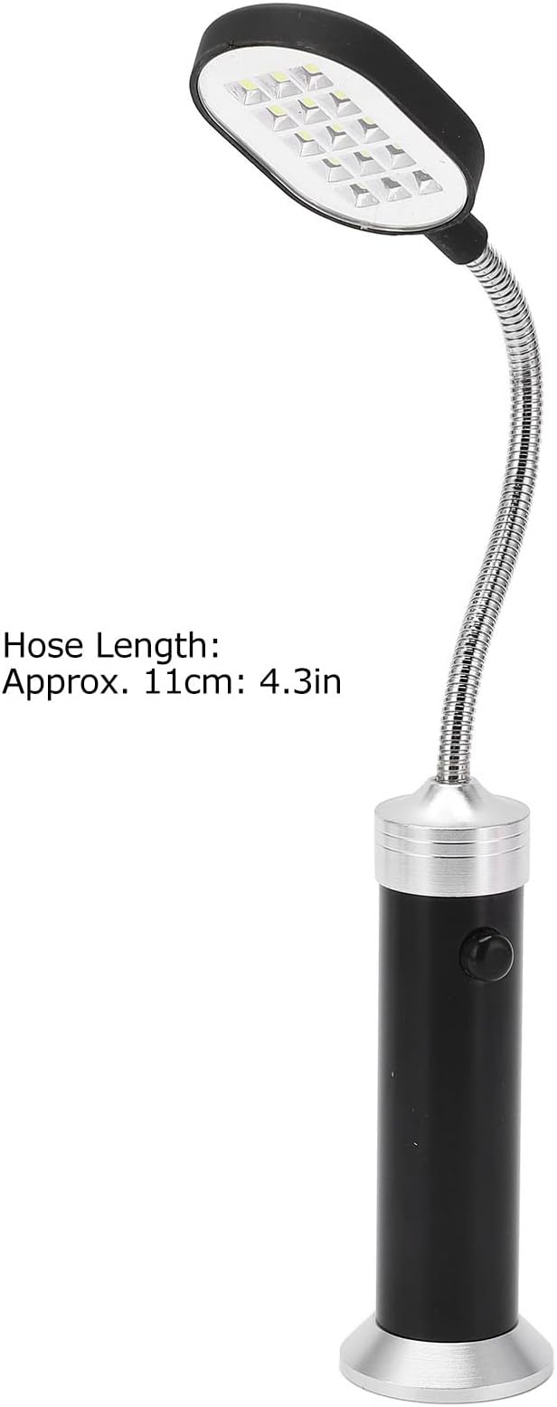 Magnetic Gooseneck Lamp, 360 Adjustable High Brightness LED Work Light with Weather Base for Fishing BBQ Camping (Black)