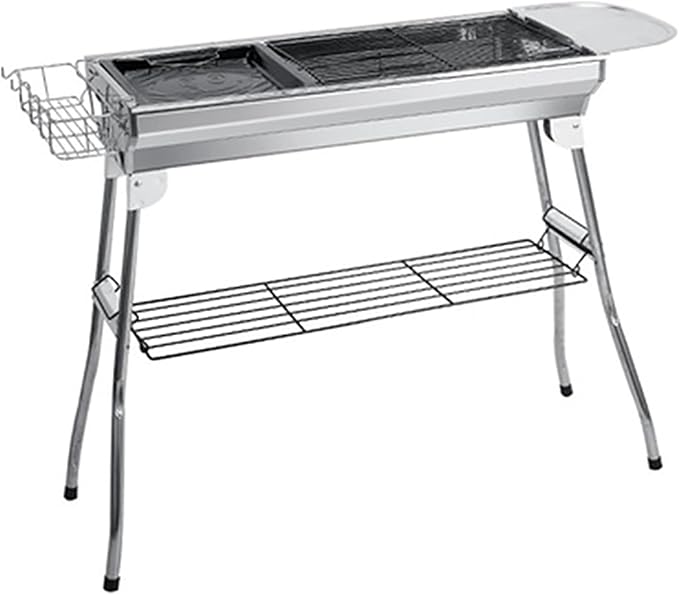 Portable BBQ Grill Stainless Steel Charcoal Grill Folding Camping Grill Makes Juicy Lamb Shish Kebab, Shashlik, for Camping And Cookouts,High end with storage bag