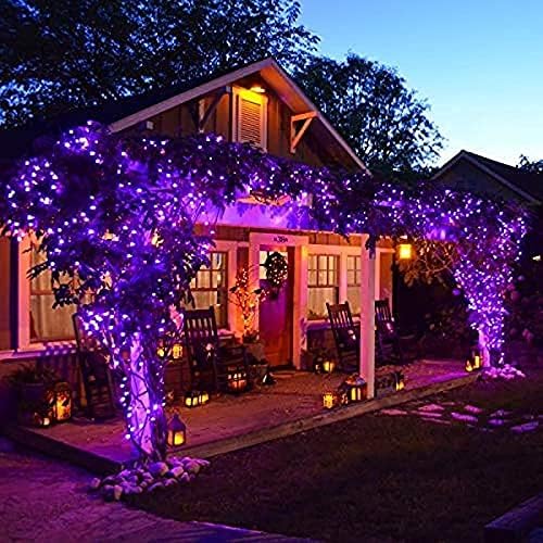 kemooie 500 LED Halloween Lights Outdoor, 164 FT Fairy Lights with 8 Modes | Purple, Timer&Memory Function, Plug in Powered, IP44 Waterproof, Indoor Outdoor Use, Home/Party/Garden/Halloween Decor