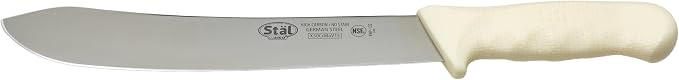 Winco 10" White Plastic Butcher Knife with Handle | High-carbon steel, Restaurant service