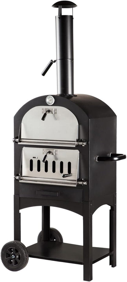 Evergreen Charcoal Grill/Oven- 25.39 x 61.42 x 19.68 Inches Outdoor Safe and Weather Resistant for Outdoor Dining and Heating