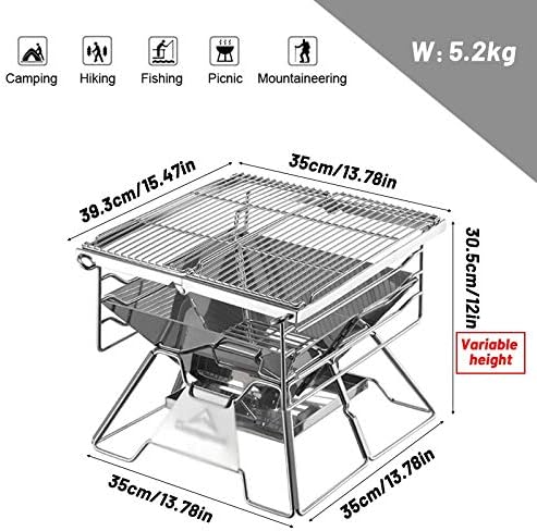 Foldable Portable Charcoal Grill for Camping BBQ Grills, Outdoor Barbecue Grill with 30-Second Setup, Stainless Steel Construction, Compact Carry Bag for Picnic and Travel,A-1