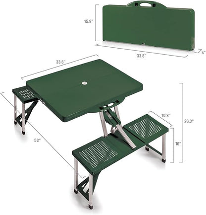 Picnic TIME NFL Football Field Folding Picnic Table, Camping Table, Outdoor Table with Umbrella Hole