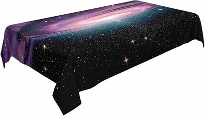 TKS MITLAN Purple Spiral Galaxy Tablecloth Decor Universe Stars Shine Beautiful Glow Table Cloth Dining Room Kitchen Table Cover 60" X 84" Oblong/Rectangle