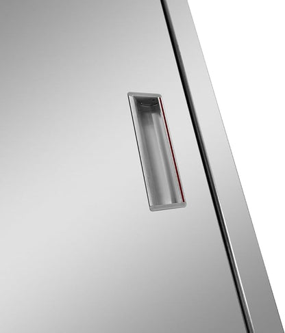 Outdoor Kitchen Door 27" W x 20" H Stainless Steel BBQ Single Access Door Flush Mount Vertical Wall Doors with Handle Suitable for Grilling Station Outside Cabinet Outdoor Kitchen