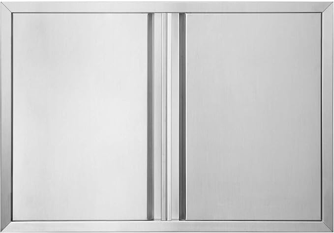 BI-DTOOL Outdoor Kitchen Double Doors 31" W X 24" H BBQ Access Door Thickened 304 Brushed Stainless Steel Doors for Indoor/Outdoor Kitchen Outdoor Cabinet Barbeque Grill or BBQ Island
