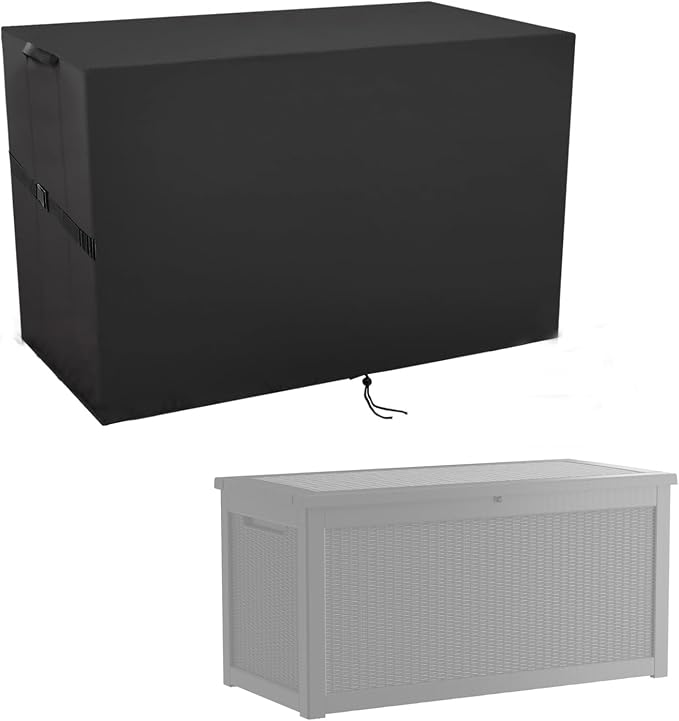 Outdoor Storage Box Cover for TARKARI 320 Gallon Deck Box | Waterproof Resin Storage Bin Cover Deck Box Covers-68" L x 32" W x 33" H
