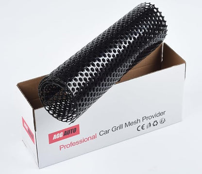 AggAuto Universal 40"x13" Car Grill Mesh Honeycomb 6mm Spacing 1mm Black | Aluminum Alloy Automotive Grille Insert Bumper, One of the Most Multifunctional Shape Grids 100x33cm