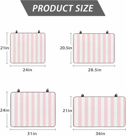 Stove Top Covers for Electric Stove 28.5x20.5 Inches,Pink Stripes HeatResistant Glass Cooktop Protector,Modern Farmhouse Pink White Vertical Striped Ceramic Stovetop Countertop Covers Mat,Oven Cover