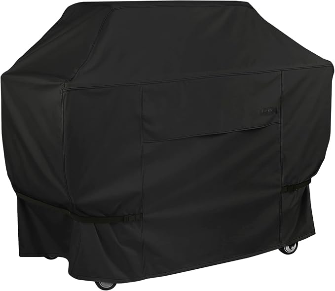 NettyPro Grill Cover for Outdoor Grill 44 Inch Waterproof Heavy Duty, Black | 2-3 Burner Gas BBQ Cover for Outside, UV Protection, Windproof Strap, Air Vent, Fits Weber, Char-Broil, Brinkmann Barbecue