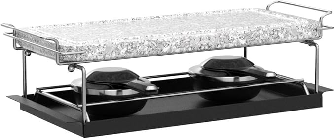 Artestia Hot Stone Steak Cooking Set – Long Heat Retention - Sizzling Steak Plate with Tray & Rack for Family Dinner, Indoor/Outdoor BBQ Grilling Gift