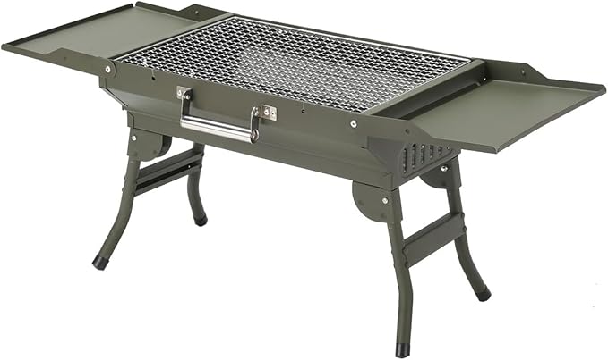 Barbecue Grill, Metal Small Camping Charcoal Grills Folding Portable Lightweight Portable BBQ Charcoal Grill for Outdoor Camping Hiking Picnics Backpacking Party