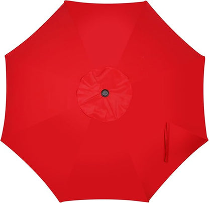 9' Outdoor Patio Umbrella, Outdoor Table Umbrella, Yard Umbrella, Market Umbrella with 8 Sturdy Ribs, Push Button Tilt and Crank