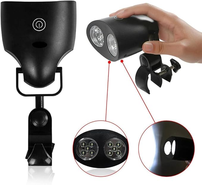 SEIWEI LED Barbecue Grill Light 360 Degree with 10 Super Bright LED Lights BBQ Outdoor Lamp White Lighting Batteries Included for Most Grill Handle for Electric Grill and Camping, Biking, Reading