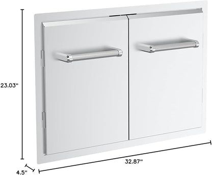 SPIRE 33" Built-in Double Access Door, Stainless Steel, Heavy-Duty Handles, Universal Mount, Perfect for Outdoor Kitchens & Islands, BBQ, Outdoor Grilling, Backyards, 780-0018B