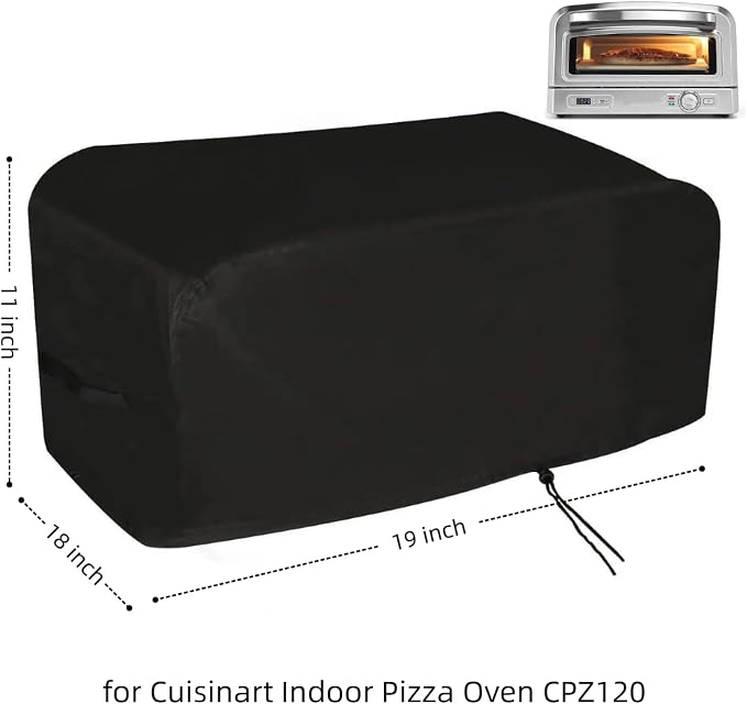 19 in Pizza Oven Cover for Cuisinart Indoor 12" Electric Pizza Oven CPZ-120 | 19x18x11,Waterproof Dustproof Heavy Duty Oxford Fabric,for Cuisinart Countertop Electric Pizza Oven 12.5" Pizza Stone
