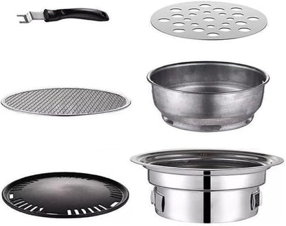 Portable Charcoal BBQ Grill Smoker Barbecue Grill Outdoor Stainless Steel BBQ Camping Grill Outdoor Grill Set of Tools for Picnic, Backyard Cooking, Travel Grill Accessories ( Color : D , Size : 40cm