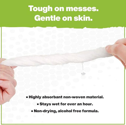 Crocodile Cloth Grill - 80 (15" x 10") Plant-based Cleaning Wipes. Safe on Skin & Multiple Surfaces. Infused with Aloe & Vitamin E. Large, Pre-Moistened & Absorbent.