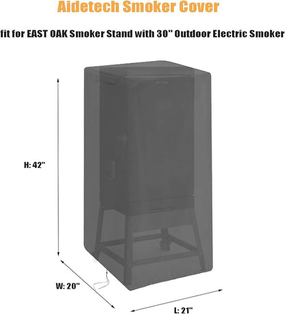 Smoker Cover Fit for East Oak 30" Outdoor Electric Smoker | Heavy Duty Waterproof Outdoor Grill Cover, Vertical BBQ Smoker Covers, 20"D x 21"W x 42"H