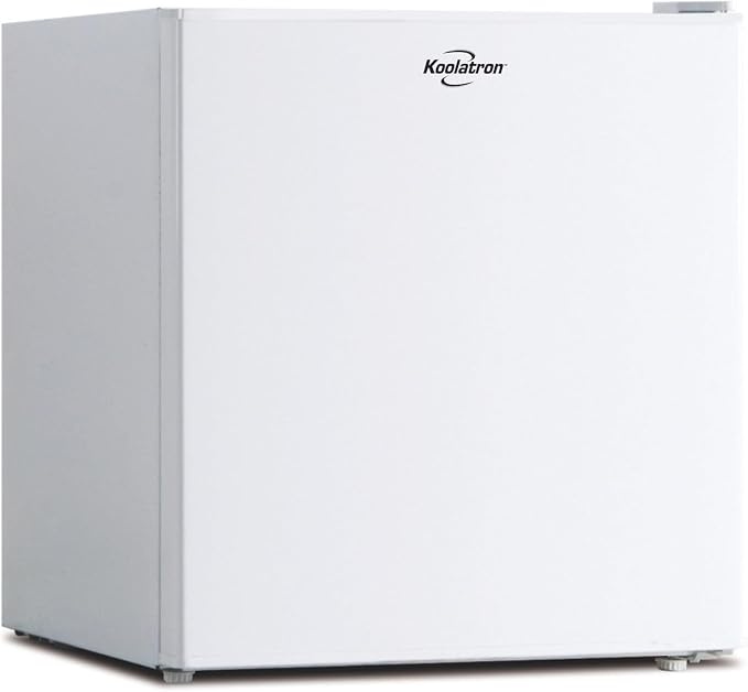 Koolatron 1.6 Cu.Ft Mini Fridge with Freezer Reversible Single Door Compact Refrigerator Adjustable Thermostat Energy Saving Mini Fridge for Bedroom Office Dorm Neveras Pequeñpara (White)