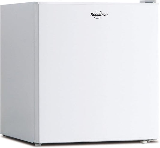 Koolatron 1.6 Cu.Ft Mini Fridge with Freezer Reversible Single Door Compact Refrigerator Adjustable Thermostat Energy Saving Mini Fridge for Bedroom Office Dorm Neveras Pequeñpara (White)