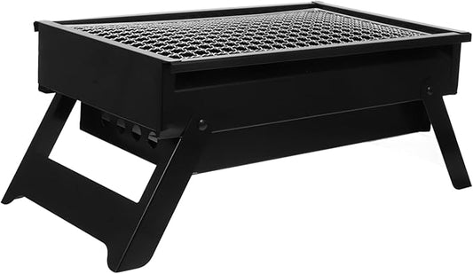 MERRYHAPY Portable Charcoal Grill Compact Stainless Steel Design for Outdoor Barbecues Camping and Picnics Features Pullout Charcoal Container for Gatherings People