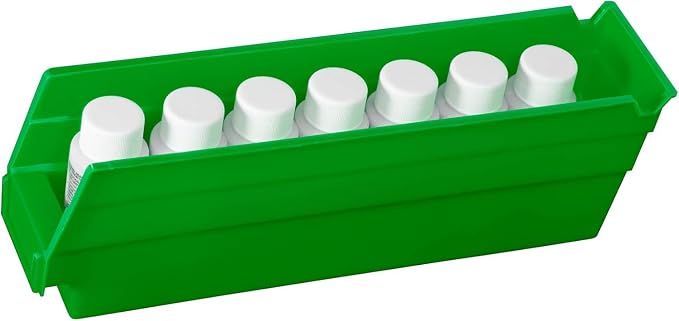 Akro-Mils 30110 Heavy Duty Plastic Shelf Bins, 12"x 3"x 4", Green, 24-Pack | Heavy Duty Nesting Storage Bins for Garage, Closet, Refrigerator, Kitchen, Cabinet, Drawer Organization, Pantry Organization