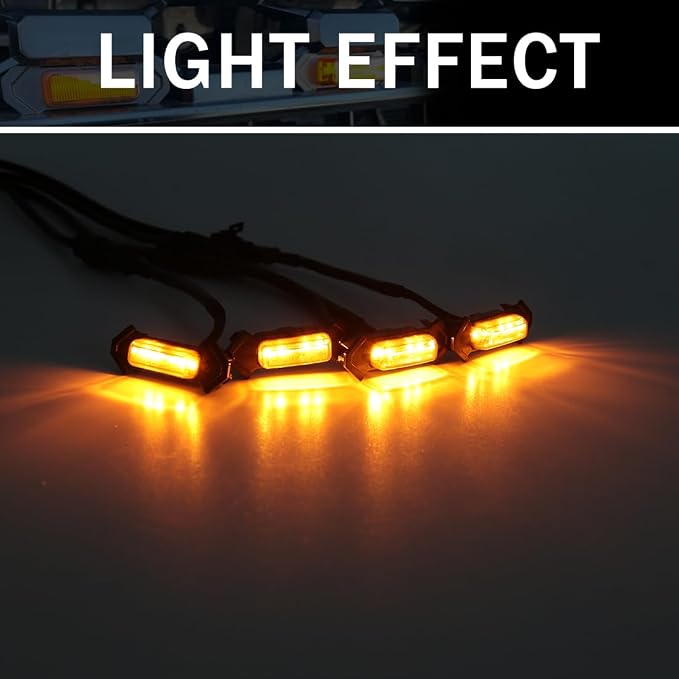 Grill Light For Tacoma TRD Pro 2016 2017 2018 2019 2020 2021 2022,Smoked Shell Amber LED Front Grille Lights with Wire Harness And Fuse