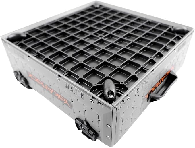 YakAttack ShortStak Solo Storage Box - Size & Color Options | Standalone Low-Profile Crate with Lid, Hinges & Latches | GridLoc Mounting Panels | Slider Feet for Under-Seat Use | Made in USA