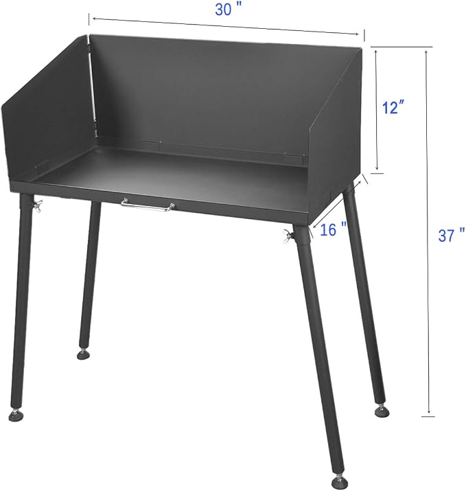 Stanbroil 30 Inch Camp Cooking Table with Foldable Three-Sided Windscreen | Perfect for Dutch Oven Cooking with Charcoal Briquettes and Food Preparation, Indoor and Outdoor Use