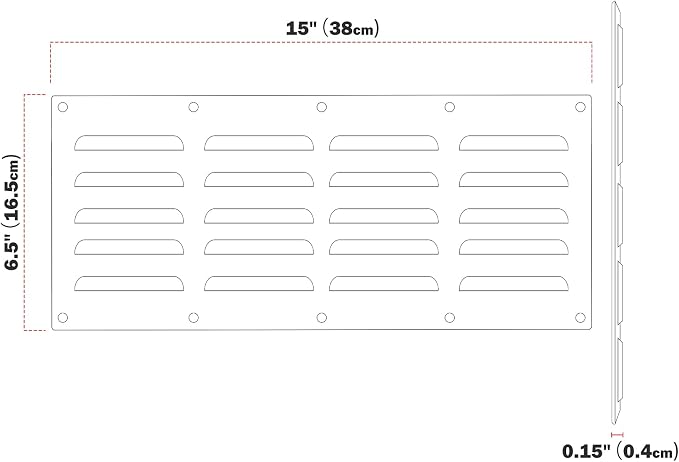 Stanbroil Stainless Steel Venting Panel for Grill Accessory, 15" by 6-1/2" (Pack of 2)