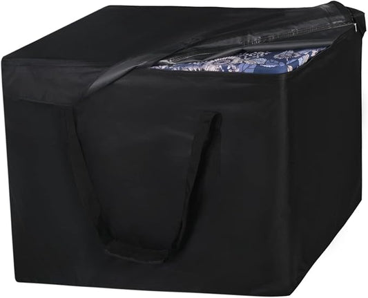 NettyPro Patio Cushion Storage Bags 32 x 32 x 24 inch Water-Resistant Small Outdoor Bag for Cushions Heavy Duty Patio Furniture Storage Bag, Black