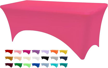 BDDC 8ft Stretch Spandex Fitted Table Cloth for 8 Foot Tables | GRS-Certified Eco-Friendly Fabric, Elastic Fit Rectangle Tablecloth, Washable, Wrinkle-Free, For Events & Parties