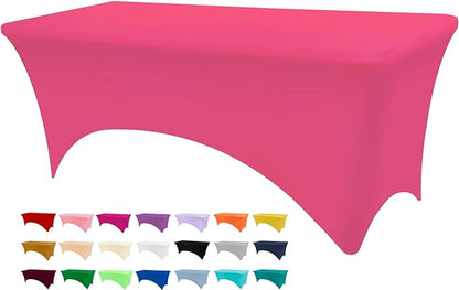 BDDC 6ft Stretch Spandex Fitted Table Cloth for 6 Foot Tables | GRS-Certified Eco-Friendly Fabric, Elastic Fit Rectangle Tablecloth, Washable, Wrinkle-Free, For Events & Parties