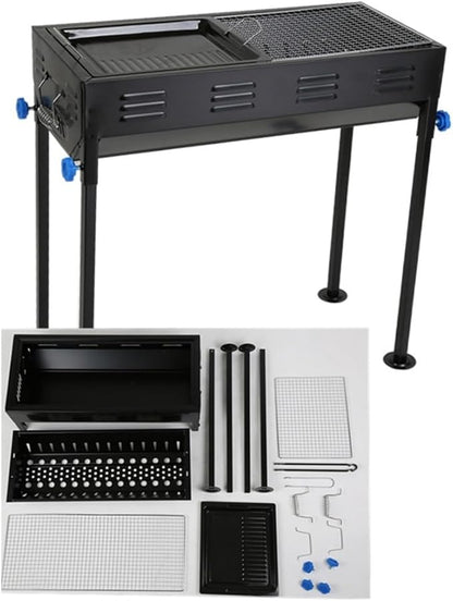 Thickened Portable Charcoal Grill for Camping BBQ Grills, Outdoor Barbecue Grill with Foldable Design, 66.5 * 30.5Cm Heavy Duty Camping Grill for Home and Outdoor Use,66.5 * 30.5Cm-D