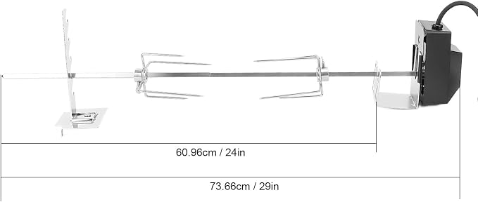 Zunate Heavy Duty Universal Rotisserie Grill Kit with Stable Motor & Switch - 15kg Load Bearing, 304 Stainless Steel, for Chicken, Pig, Lamb (US Plug 110V)